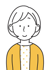 女性　話すシンプルイラスト