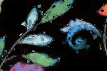 Watercolor and various beautiful flower illustrations for weddings