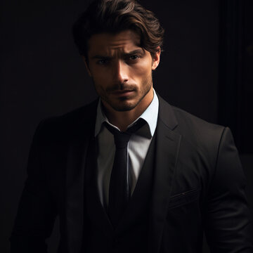 a tall dark and handsome masculine man