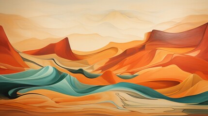 Fototapeta na wymiar an abstract desert of vivid, shifting sands where time itself appears to be in constant flux