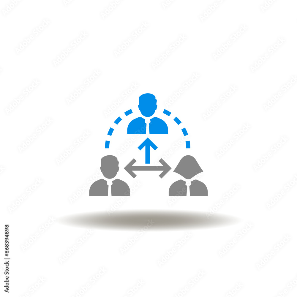 Poster vector illustration of people business flowchart network. icon of third party. symbol of network bus
