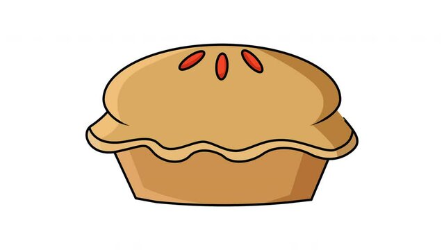Animation forms a pie cake icon