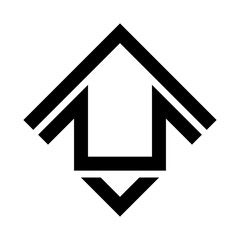 Fototapeta premium Black Abstract Diamond Square Shaped House Icon