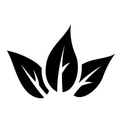 Naklejka premium Black Abstract Simplistic Thick Tobacco Leaves Icon
