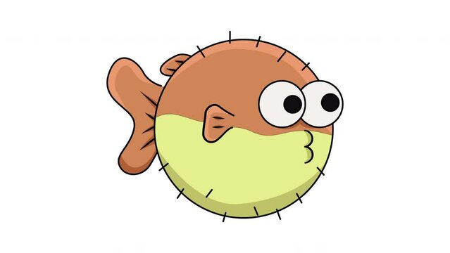 Animation forms a puffer fish icon