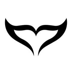 Black Abstract Whale Tail Icon