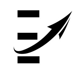 Black Futuristic Letter E Icon with an Arrow