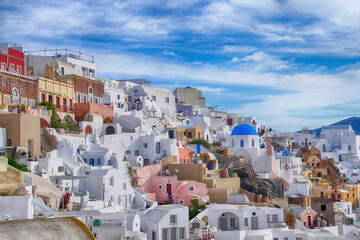Classic Greek white and blue buildings
