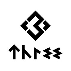 Obraz premium Black Symbol for Number 3 on a White Background - Icon 9