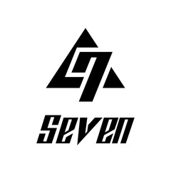 Black Symbol for Number 7 on a White Background - Icon 7