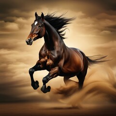 Obraz na płótnie Canvas running horse illustration background