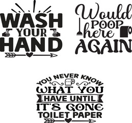 Funny Bathroom Quotes vector illustrations, Toilet quote vectors