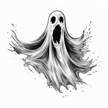 Funny Halloween Ghosts Playful Flat Design