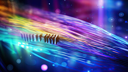 Fototapeta na wymiar Fiber optics network cable on technology background.Fiber optics network cable on technology background.