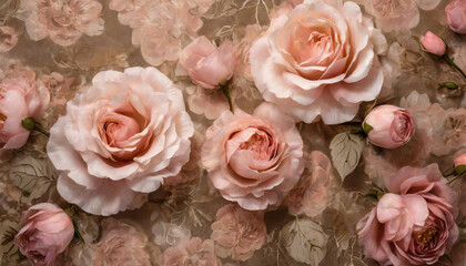 rose floral tapestry romantic texture background