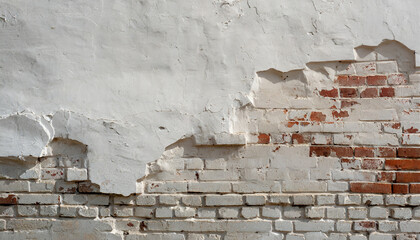 brick wall texture with white shabby stucco plaster red and white brickwall background white stonewall surface plastered wall with white uneven stucco with cracks and damages