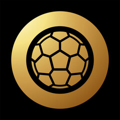 Fototapeta premium Gold Abstract Round Football Icon