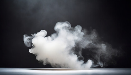 studio show with white smoke on black background abstract backdrop modern and classic style product...