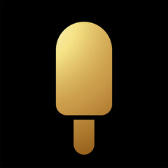 Gold Abstract Simplistic Ice Cream Bar Icon