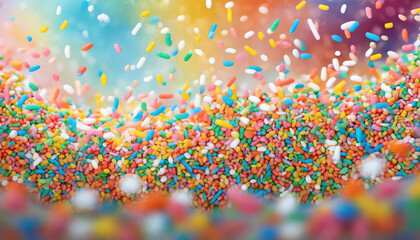 colorful sprinkles banner background colorful falling decorative sprinkles background