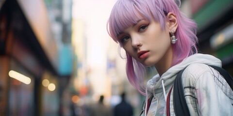 Obraz premium Trendy youth in Harajuku, showcasing cutting-edge fashion and urban subculture. Perfect for cultural and style-oriented projects.