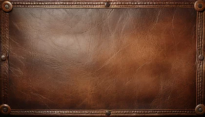 Fotobehang old brown leather background © Mary