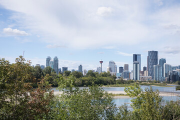 Fototapeta na wymiar Beautiful view of the Downtown in Calgary, Canada