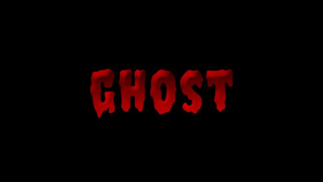 ghost with blood drop writing effect with lightning flashes with greenscreen scream helloween looping alpha 4k theme