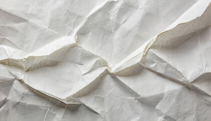 abstract white crumpled and creased recycle paper texture background