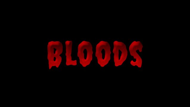 bloods with blood drop writing effect with lightning flashes with greenscreen scream Halloween theme looping alpha 4k
