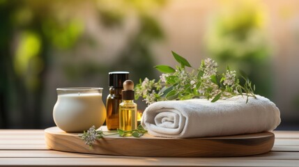 Tranquil scene of essential oils and gentle rubs for ultimate relaxation