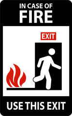 In Case Of Fire Sign Use This Exit