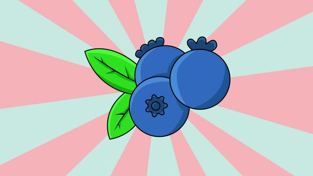 The animation forms a blueberry icon with a rotating background