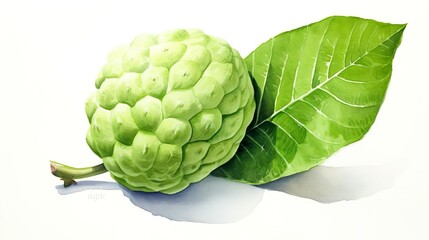 Fototapeta premium チェリモヤの水彩イラスト