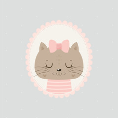 Cute little cat. Vector illustration