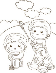 Ancient People Human Life Prehistoric Era Activity Past 
 Cartoon Coloring Pages Activity for Kids and Adult