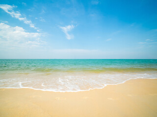 Beautiful Landscape summer panorama front view tropical sea beach white sand clean and blue sky background look calm nobody  nature ocean Beautiful wave water travel Sai Kaew Beach Thailand Chonburi
