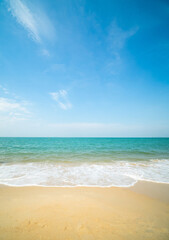 Beautiful Landscape summer vertical front viewpoint tropical sea beach white sand clean and blue...