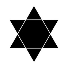 star of david icon in black on white background