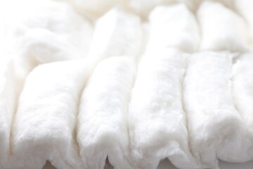 Closeup view of soft clean cotton wool