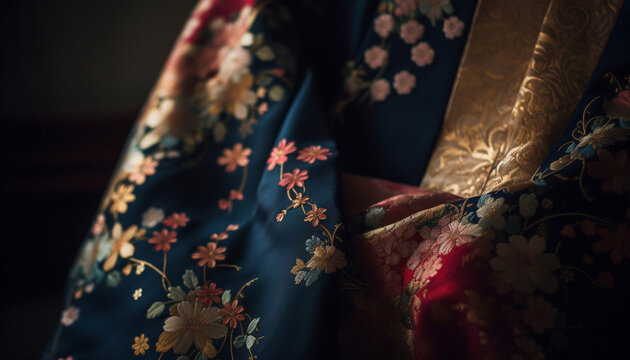 Elegance And Beauty In Traditional Clothing With Ornate Embroidery Design Generated By AI