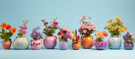 Unique pots showcasing beautiful flowers