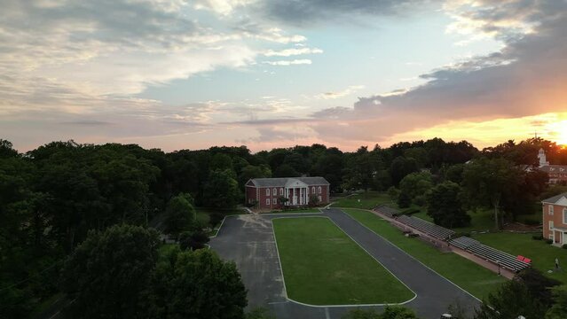 Aerial View of Valley Forge Military Academy at Sunset