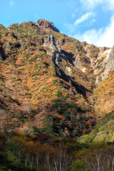 栃木県　紅葉に染まる那須岳