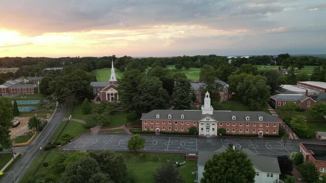 Aerial View of Valley Forge Military Academy at Sunset