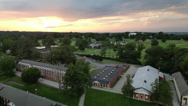 Aerial View of Valley Forge Military Academy at Sunset