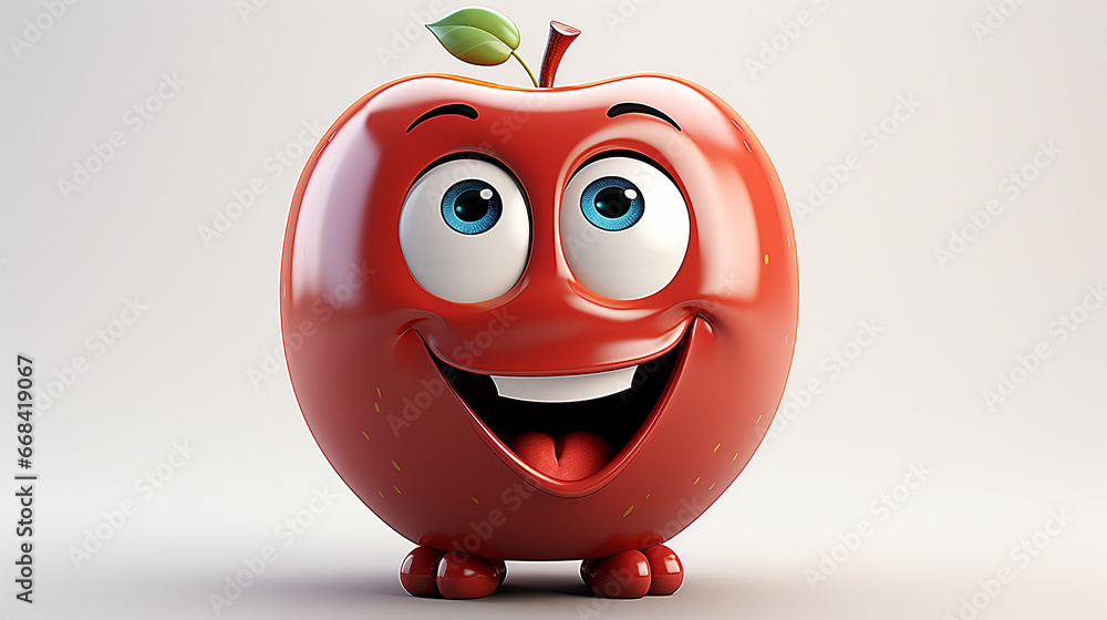 Aufkleber a photo of apple character design made with generative ai