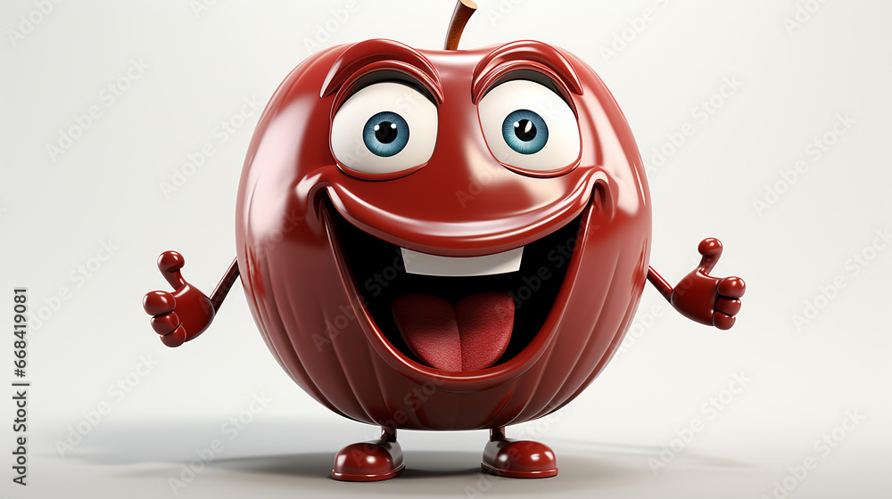 Aufkleber a photo of apple character design made with generative ai