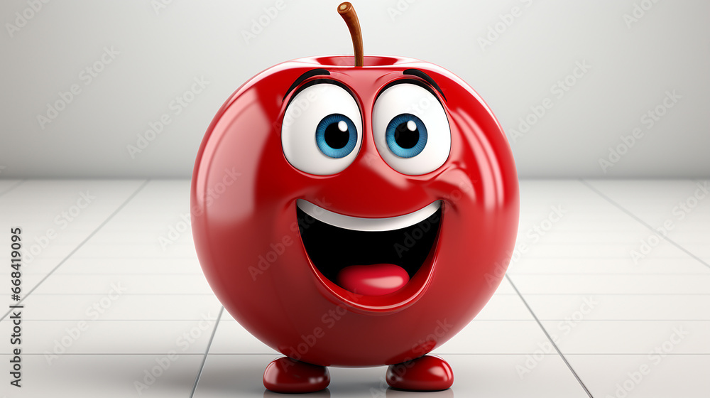 Aufkleber a photo of apple character design made with generative ai