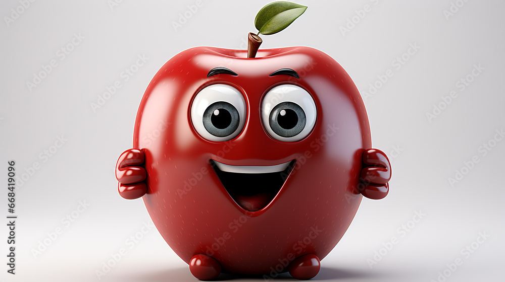Aufkleber a photo of apple character design made with generative ai